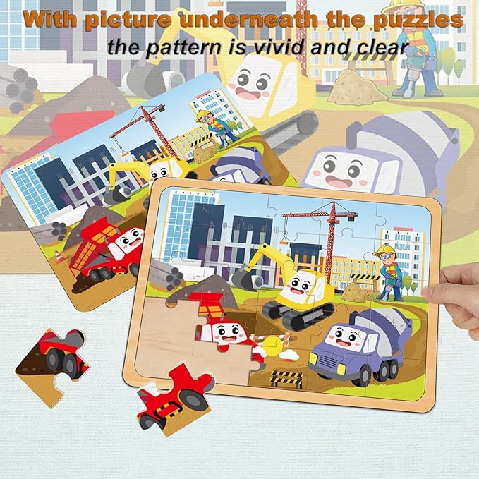 Puzzles for Kids Ages 4-6, Set of 4 Packs with 24-Piece,Preschool Educational Brain Teaser Toys for Boys and Girls 3-8 Years Old