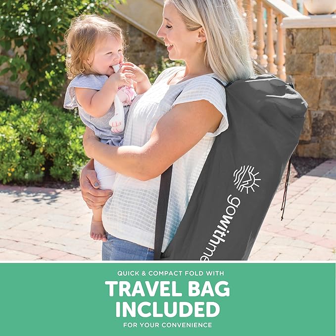 Baby Delight Go with Me Eclipse Deluxe Portable Playard | Playpen | Sun Canopy | Indoor and Outdoor | Ultra Padded Nylon Floor | Grey