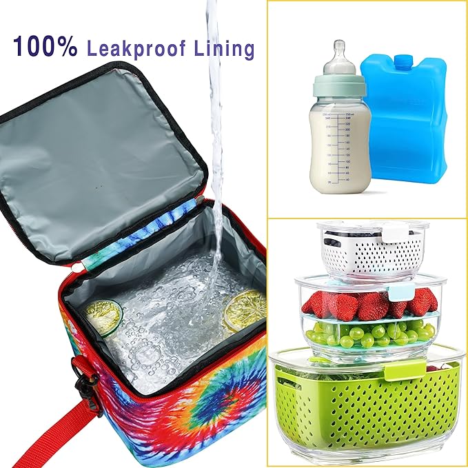 Breastmilk Cooler Bag with Ice Pack - Fits 4 Bottles Up to 9 Ounce - Insulated Baby Bottle Cooler on The Go with Strap