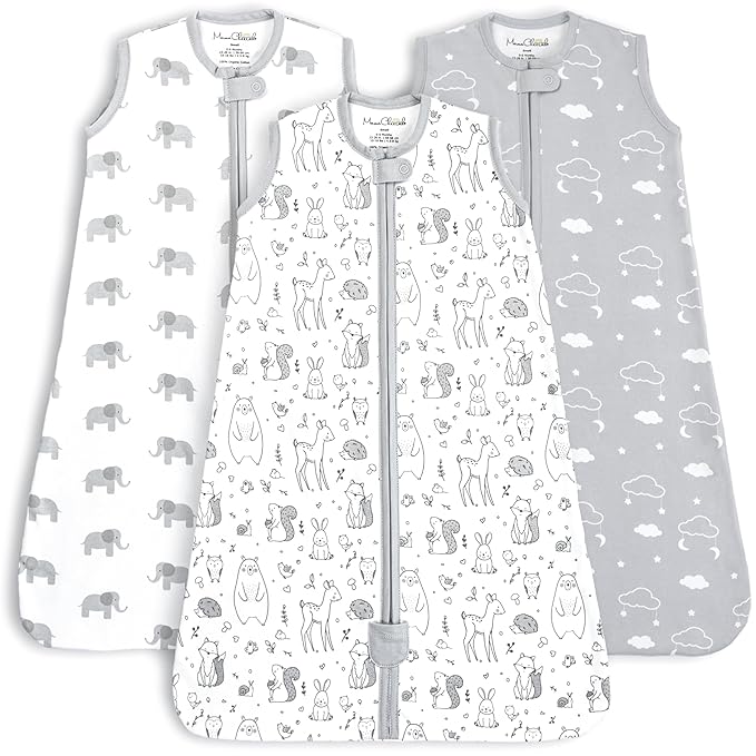 Mama Cheetah Baby Sleep Sack 0.5 TOG, Organic Cotton Baby Wearable Blanket with Two-Way Zipper, Swaddle Transition Baby Sleeping Bag for Newborn Infant Toddler Boy Girl, 12-18 Months