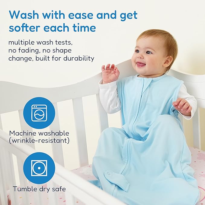 TotAha Sleep Sack infant 6-12 months 3 Pack, Breathable Sleep Bag for Baby Girl Boy, Wearable Blanket with 2-way Safe Zipper, 0.5 TOG