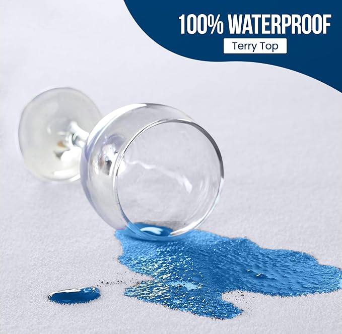 Utopia Bedding Waterproof Mattress Protector Full Size (Pack of 14), Premium Terry Mattress Cover 200 GSM, Breathable, Fitted Style with Stretchable Pockets (White)