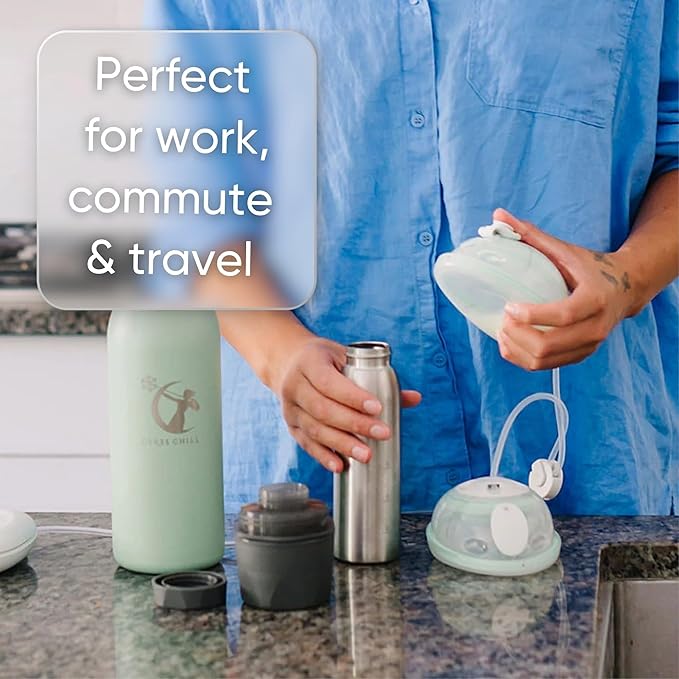 CERES CHILL OG Breastmilk Chiller, Reusable Storage Container, Up to 34 oz. - Bottle Cooler Keeps Milk at Safe Temperatures for Up to 20 Hours, Connects w/Most Pumps (Ultra Violet Lavender)