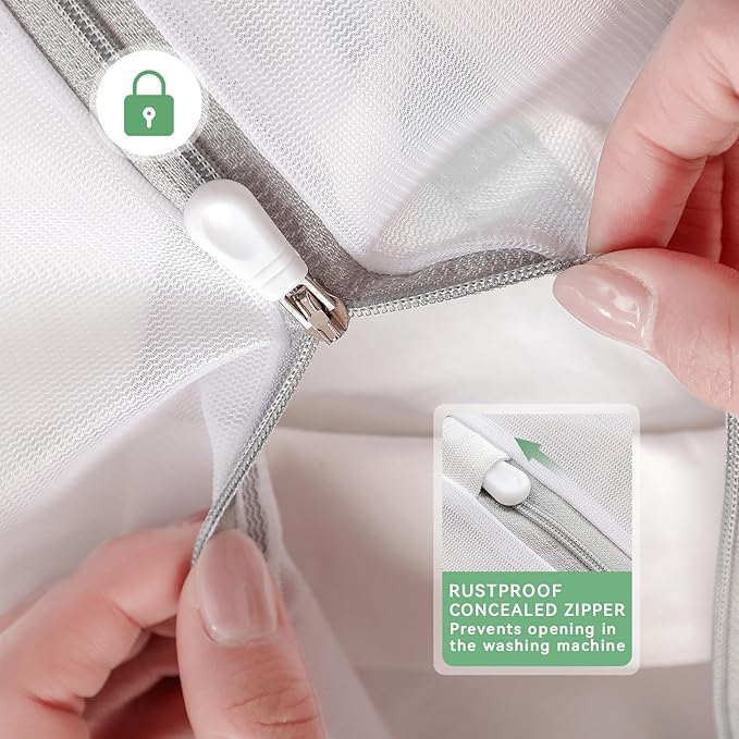 4Pcs Mesh Laundry Bags, 16 X 20 Inches Mesh Laundry Bag, Durable Delicate Laundry Bag for Travel, College, Dorm, Family And Apartment Dwellers, White