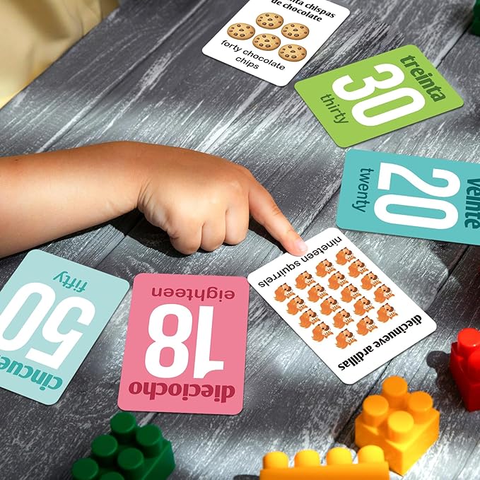 Ceiba Tree Spanish Flash Cards 100 English to Spanish Bilingual Flashcards Español Vocabulary Alphabet Number Colors Educational Learning Toys for Kids Adult Beginners Toddlers Grade School Classroom