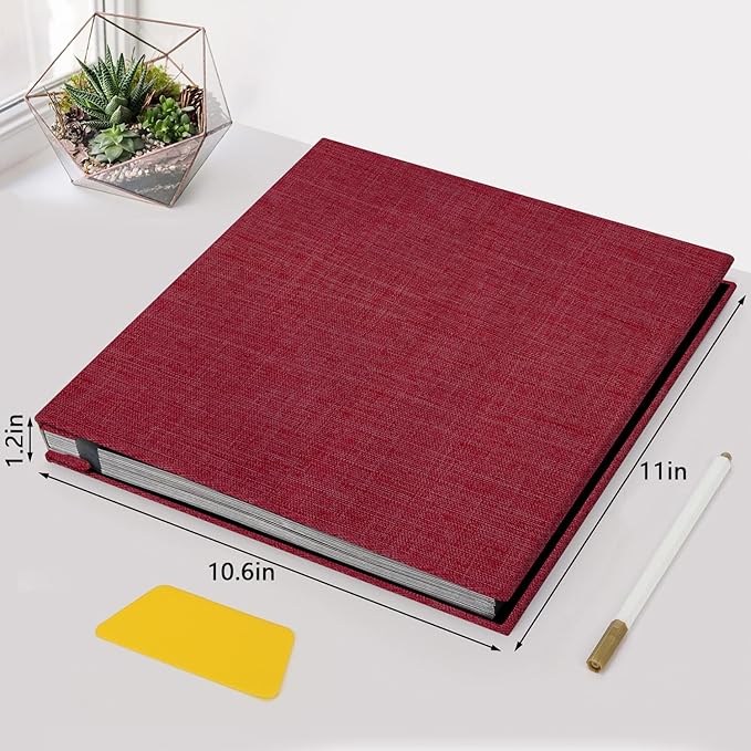 Zesthouse Photo Album Self Adhesive Pages, 60 Pages Magnetic Scrapbook Albums with Sticky Page,Photos Album Holds 8x10 & 5X7 & 4x6 & 6x8 & 3x5, Large Picture Book Ideal for Family,Wedding,Baby