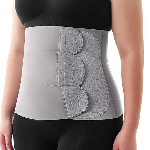 Momcozy Ergowrap Postpartum Belly Band for Natural and C-Section Recovery, Abdominal Binder with 3D Abdomen Lifting & Ergonomic Back Support, Seamless Belly Wrap Shapewear for Post Surgery Recovery