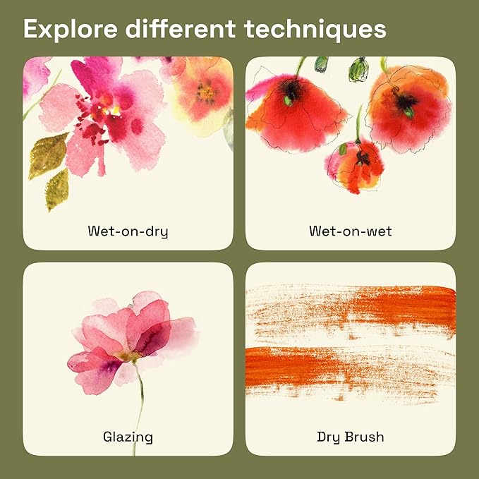 ARTISTRO Professional Metallic Watercolor Paint Set for Adults - 6 Pigment-Rich Metallic Colors, XL Pans, ASTM-I Lightfastness, High Tinting Strength Watercolor Set for Professionals made by professionals