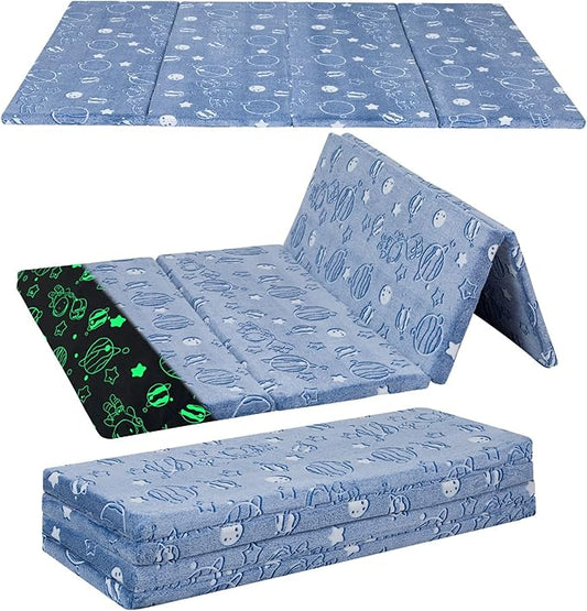 MeMoreCool Kids Floor Futon Mattress Large 6x4 FT, Thicken Foam Tatami Mattress for Children Play Area, Foldable Sleeping Pad Crawling Tatami Mat for Playroom