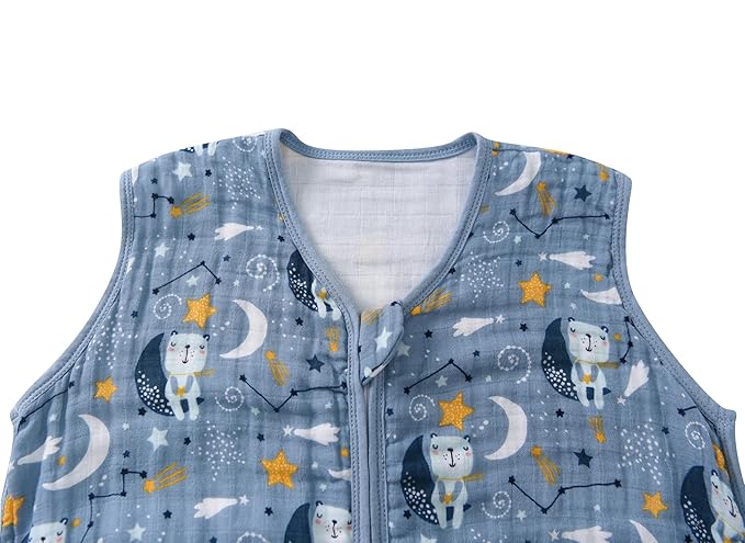 Baby Sleep Sack 12-24 Months Wearable Blanket for Babies 100% Organic Cotton 2-Way Zipper YKK 0.5 TOG Toddler Sleeping Sacks 1-2 T Bears