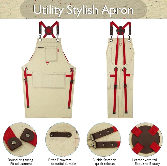 Kids Art Aprons for Painting, Gardening, Cooking, Multiple Pockets, Kids Smock for Boys & Girls, Waterproof (Age6-12)