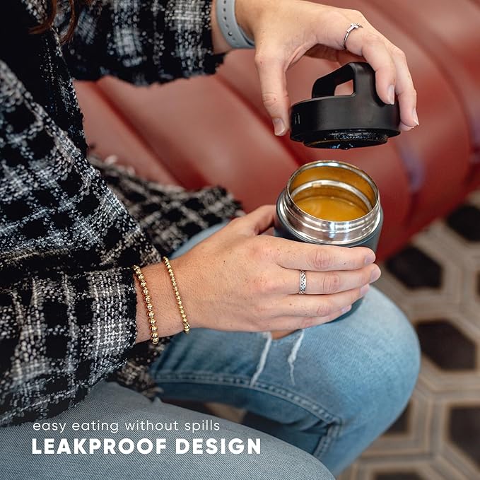 Simple Modern Food Jar for Hot Food | Reusable Stainless Steel Vacuum Insulated Leak Proof Lunch Storage for Smoothie Bowl, Soup, Oatmeal | Provision Collection | 16oz | Almond Birch