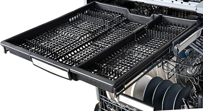 Kenmore 24" Built-in Stainless Steel Tub Dishwasher EasyFlex Third Rack, TurboDry, SmartWash & Reach-Thru Handle-15 Place Settings-45 DBA, Energy Star Certified, Fingerprint Resistant