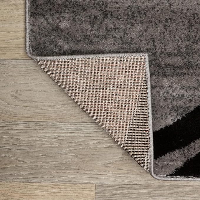 Rugshop Modern Wavy Circles Design Area Rug 12' x 15' Gray