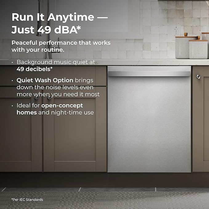 Kenmore 22-14625 24" Built-In Dishwasher - Quiet Tub with TurboDry, Leak, & SmartWash Soil Detection - 15 Place Settings - 49 DBA - ENERGY STAR Certified - Fingerprint Resistant Stainless Steel