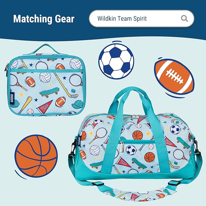 Wildkin 12-inch Kids Backpack – Padded, Adjustable, Ideal for Daycare & Travel - Team Spirit