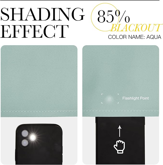 NICETOWN Privacy Blackout Doorway 80 inch Curtains, Grommet Light Blocking Window Treatments Thermal Drapes for Bedroom/Living Room, W46 x L80, 2 Panels, Aqua Blue