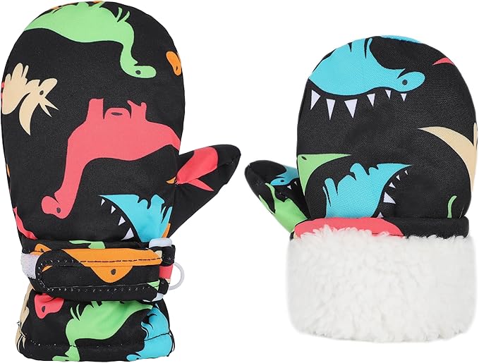 Toddler Gloves Kids Mittens Winter Warm Lined Fleece Gloves Waterproof Snow Baby Mitten for Boys Girls