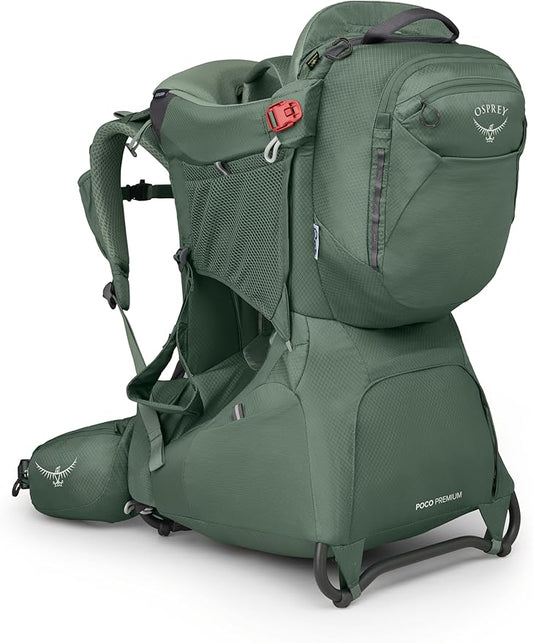 Osprey Poco Premium Child Carrier Backpack - Deluxe Kid Carrier for Hiking with Built-in Sunshade, Removable Daypack, and Adjustable Fit - Premium Comfort for Parent and Child