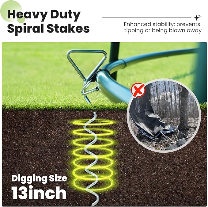 Zupapa 1800LBS Weight Capacity Double Frames Trampoline with No-Gap Design Curved Poles 16 15 14 12 10FT Trampolines with Enclosure Net for Kids Adults, Outdoor Family Fun