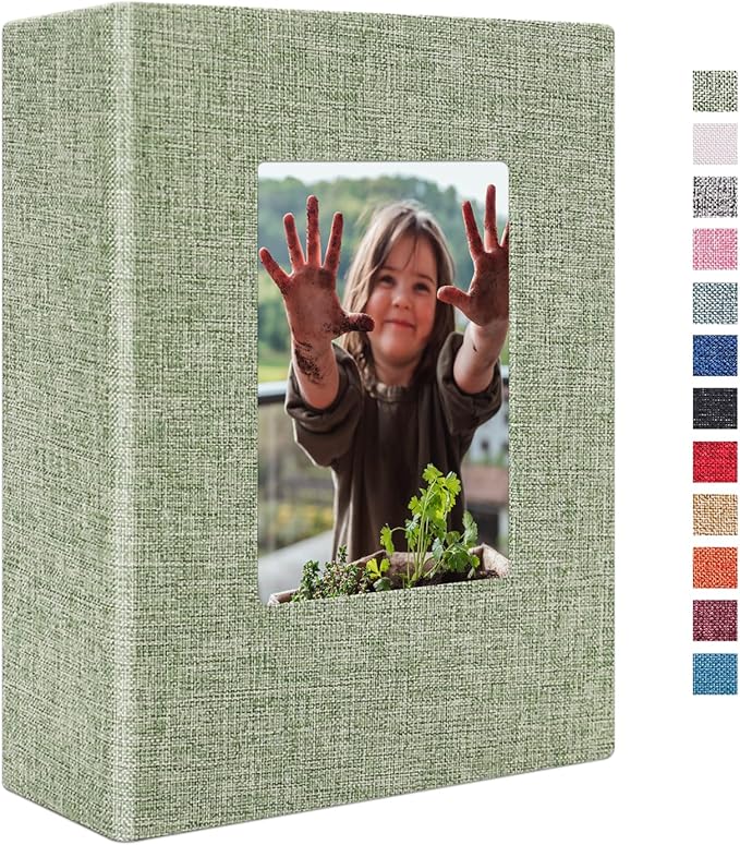 Vienrose Photo Album 4x6 100 Pages Photos Linen Cover Picture Book with Front Window for Baby Wedding Children