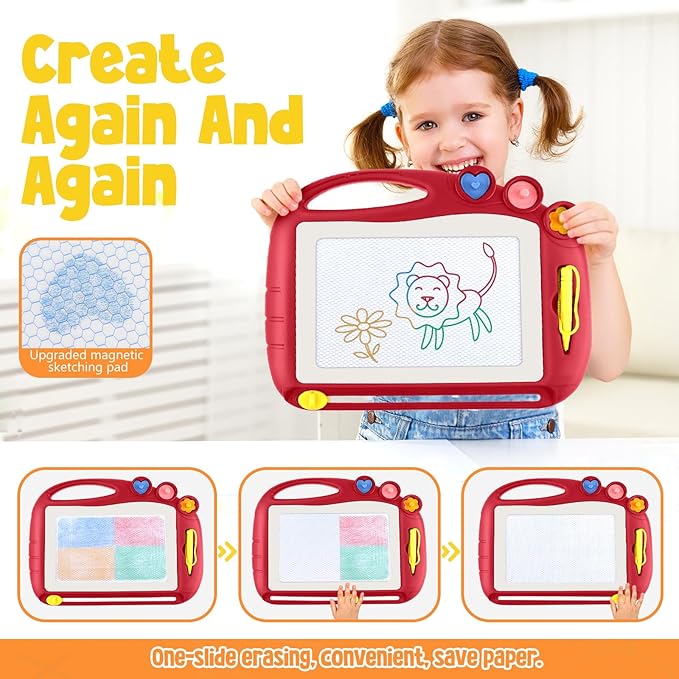 Magnetic Drawing Board, Toddler Toys for Age 1 2 3 Boys Girls, Toddler Drawing Board, Birthday Easter Christmas Halloween Kids Toy Gifts for Boys and Girls