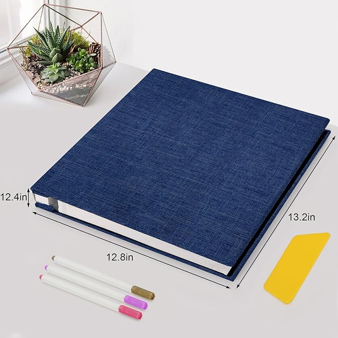 Zesthouse Large 18In Photo Album Self Adhesive 60 Pages, Scrapbook Albums with Sticky Page Holds 10x12 & 8x10 & 5X7 & 4x6 Pictures, DIY Photo Book Ideal Gift for Family Wedding Baby