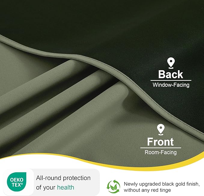 NICETOWN Grommet Blackout Curtains for Living Room Bedroom Window Panels, Thermal Insulated Soundproof Sliding Door Curtains for Patio Glass Door (W52 x L95 Inch, 2 Panels, Dark Mallard)