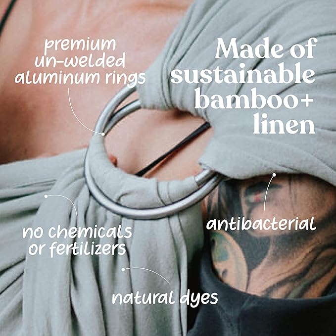 Nalakai Ring Sling Baby Carrier, Soft Linen Baby Sling, Baby Wrap, Comfort, Style, and Giving Back - Carry Your Little One with Love