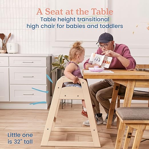 ECR4Kids ASATT High Chair, Toddler Chair, Antique White