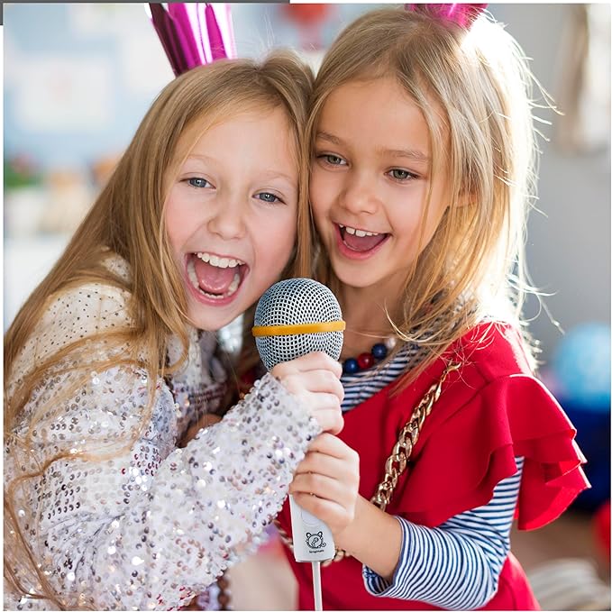 Singimals Kids Karaoke Speaker with Microphone - Unleash Your Child's Inner Superstar, Bluetooth v5.1, 12H Playtime, 5W Speaker, Multicolor LED Lighting, Asher The Fox