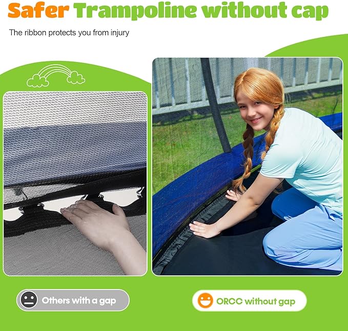ORCC 1200LBS Weight Capacity Trampoline 16 15 14 12 10 8FT Outdoor Yard Trampolines for Kids Adults Outdoor Yard Trampolines for Kids Adults