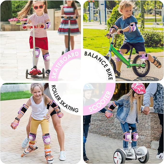 BOSONER Kids/Youth Knee Pad Elbow Pads for Roller Skates Cycling BMX Bike Skateboard Inline Rollerblading, Skating Skatings Scooter Riding Sports