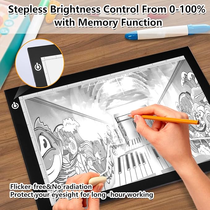 NXENTC A4 Tracing Light Pad, Ultra-Thin Tracing Light Box USB Power Artcraft Tracing Light Table for Artists, Drawing, Sketching, Animation