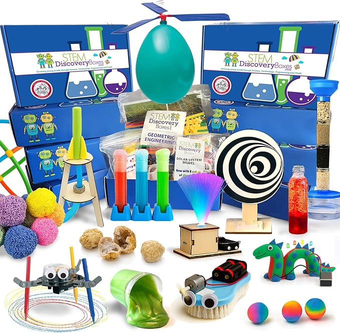 Stem Learning 9 Monthly Subscription Box Kits w/ 27 Projects - Summertime Remote School Building Toys - Science, Technology, Engineering, Mathematics - Activities for Kids Boys & Girls Ages 7-12