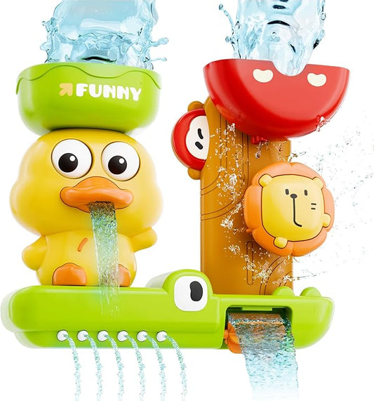 iPlay, iLearn Bath Toys for Toddlers 1-3, Baby Waterfall Bathtub Toy W/ Suction Cup, Kids Bath Tub Shower Playset, Infant Bathtime Fun Summer Pool Birthday Gift 18 24 Month, 2-4, 3-5 Year Old Girl Boy