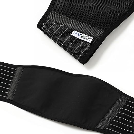 NeoTech Care Adjustable Maternity Belt - Light and Breathable Pregnancy Belly Support Band for Pregnant Women (Black, Regular Size)