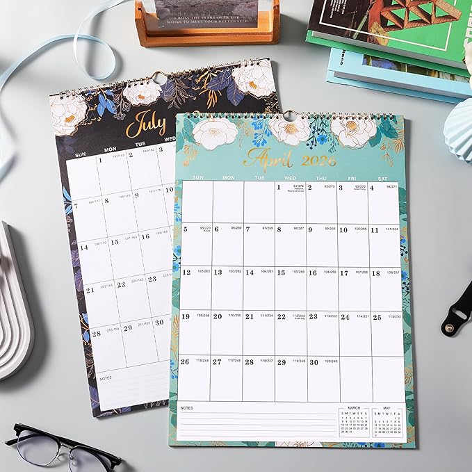 Calendar 2026 - Wall Calendar 2026, 12 x 17 In, Jan. 2026 - Dec. 2026, 12 Months Calendar 2026, Twin-Wire Binding, Hanging Hook, Thick Paper, Unruled Blocks, Julian Dates