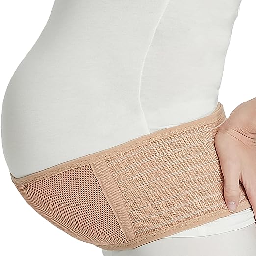 NeoTech Care Adjustable Maternity Belt - Light and Breathable Pregnancy Belly Support Band for Pregnant Women (Beige, Extra Large Size)