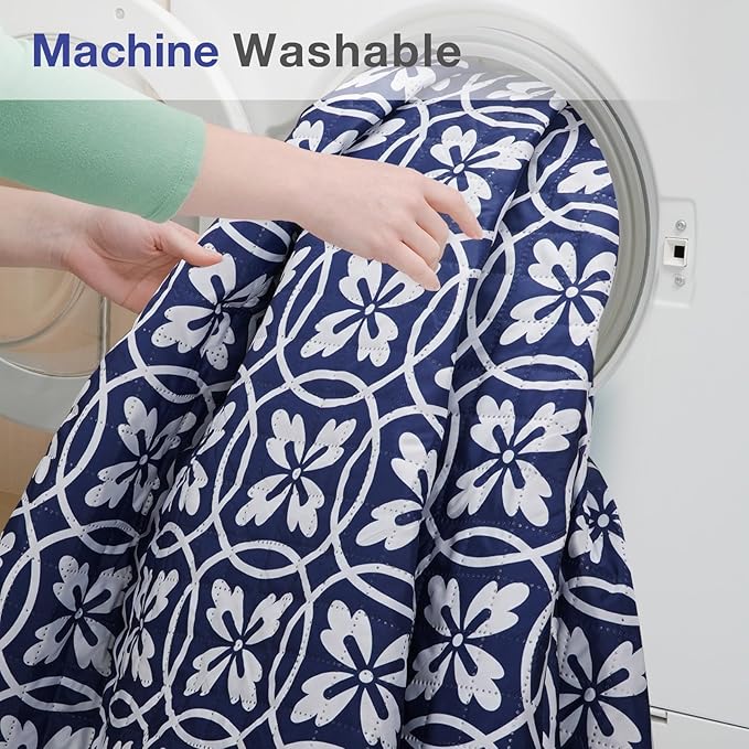 Picnic Blanket, 80''x80'' Waterproof Outdoor Blankets, Picnic Mat Washable for Beach, Picnic Blankets for Camping on Grass with Shoulder Strap - NavyBlue