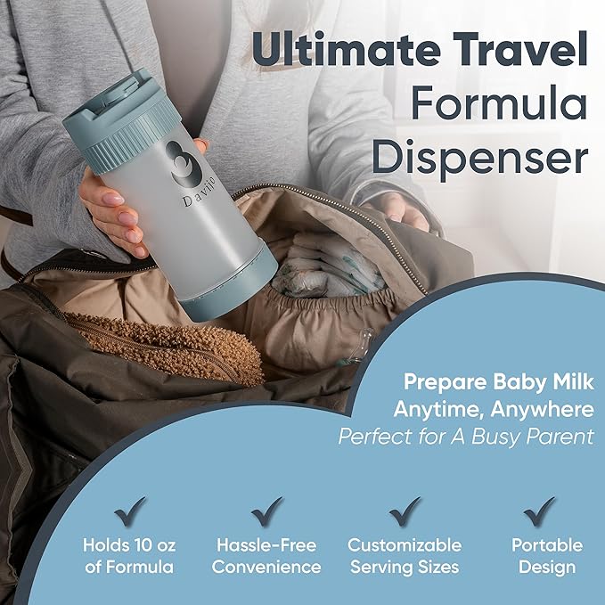 Formula Dispenser - Replaces Hand Scooping - Add Desired Amount with a Few clicks - Baby Formula Container to go - 10ounces Baby Milk Powder Storage - for Home & Travel