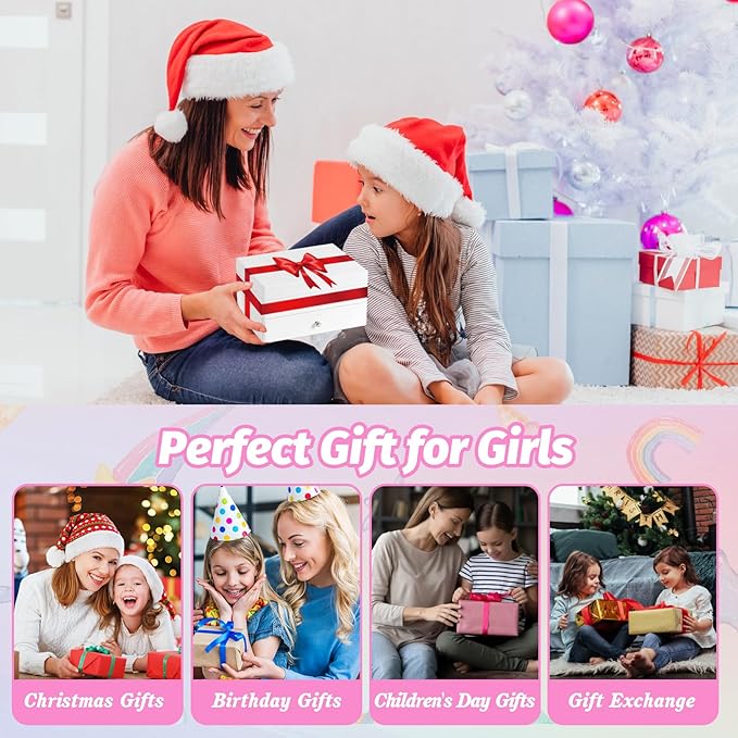 Miratino Music Jewelry Box Gifts for Girls, Wooden Kids Jewelry Boxes & Organizers with Spinning Dancer, Musical Jewelry Storage Gift for Little Girl Toddler Christmas Birthday New Year (White)