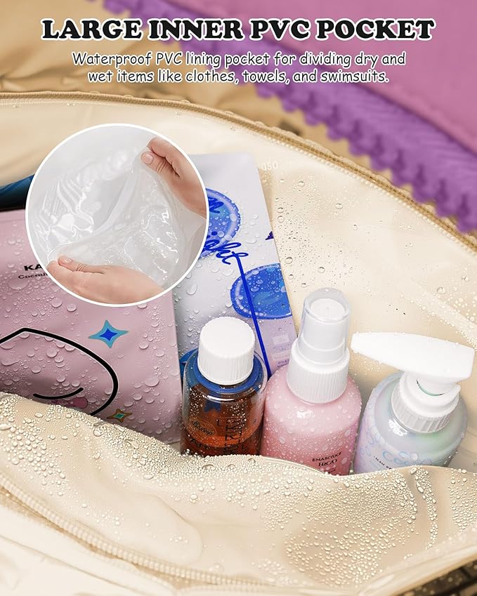 Duffle Bag with Initial, Spend The Night Bags for Women，Overnight Bag with Wet Pocket，Gift Set for Women-Lightweight Travel Bags Personalized Gym Tote with Makeup Pouch