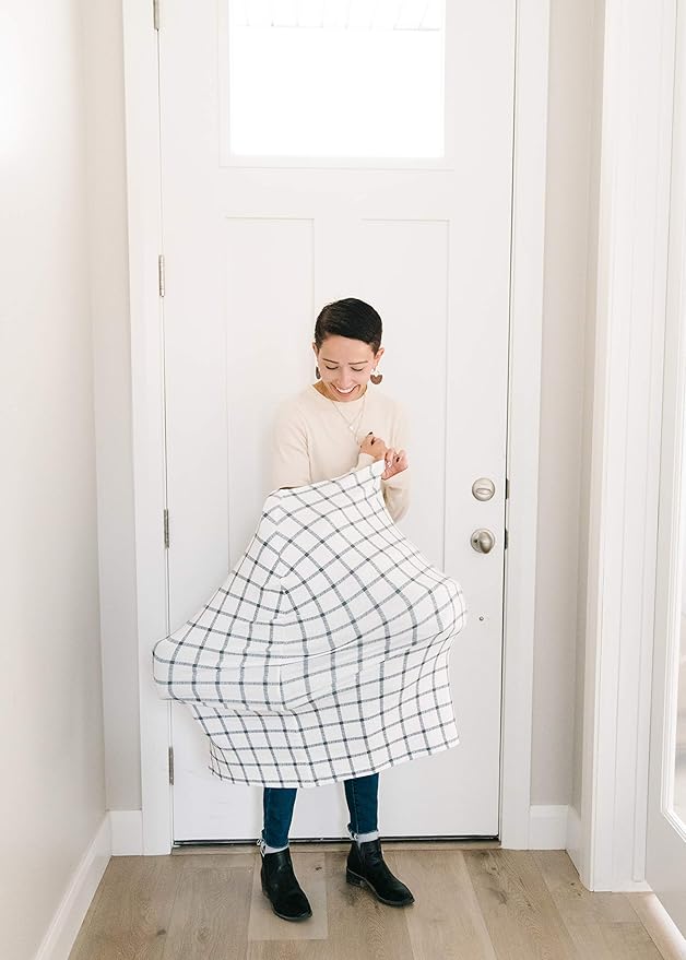 Baby Car Seat Cover Canopy and Nursing Cover Multi-Use Stretchy 5 in 1 Gift Ledger by Copper Pearl