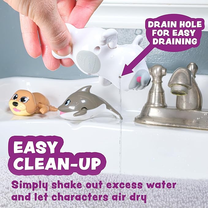 Tub Works® Wind Up Swimming Baby & Toddler Bath Toys, Arctic 3 Pack | Wind Arms & Watch Them Swim | Interactive Baby Bath Toys | Ideal for Bathtub, Toddler Pool, Summer or Water Table Play