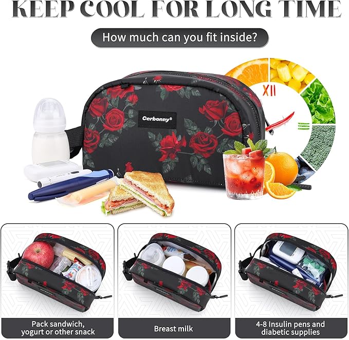 Small Cooler Bag Freezable Lunch Bag for Work School Travel,Leak-Proof Small Lunch Bag,Small Insulated Bag for Kids/Adults,Freezer Lunch Bags,Freezable Snack Bag,Mini Lunch Bag Fit for Yogurt
