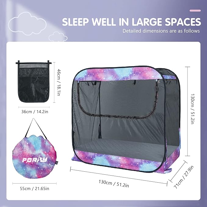 Porayhut Portable Baby Crib Net Safety Mesh Tent,Pop up Infant Mosquito Net, See Through Canopy Netting Cover for Baby&Toddler to Keep Baby from Climbing Out.