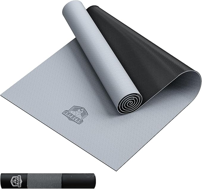 HAPBEAR Large Yoga Mat - 72"x36" Extra Wide Exercise Mat - 1/4" Thick Dual Color PVC | Anti-Slip Surface & High Cushioning - Ideal for Yoga, Pilates & Home Workouts - Bonus Mesh Bag
