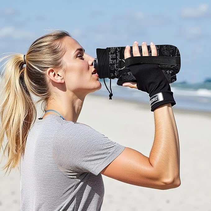 icolor Water Bottle Carrier Bag with Strap 25/32/40 oz Crossbody Bottle Holder with Phone Pocket Sling Sleeve Insulated Neoprene Water Bottle Pouch for Walking Travelling