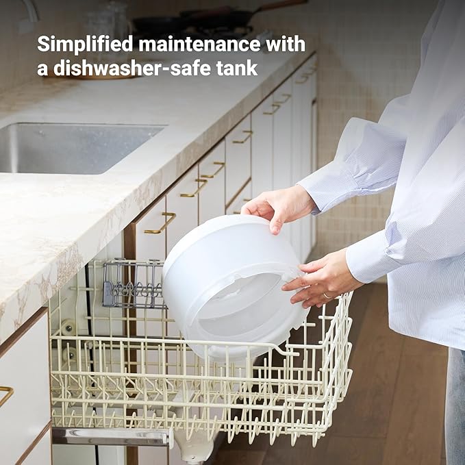 BLUEAIR Premium Smart Humidifier for Large Rooms, Bedrooms, Better Sleep with Evaporative Invisible Mist Tech, Auto Humidify, Easy Top Fill, Smart Control with App, Touchscreen, 3.5L Tank for 48 hours